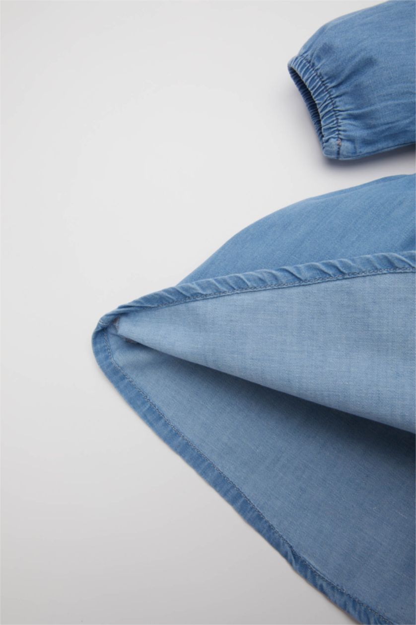 BABY GIRL Blue Baby Girl Short Sleeve Denim Dress