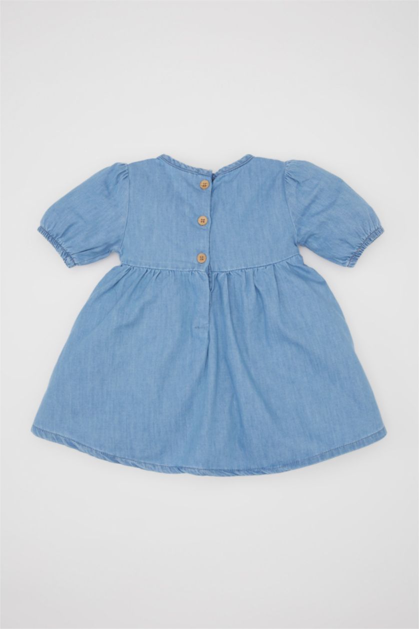 BABY GIRL Blue Baby Girl Short Sleeve Denim Dress
