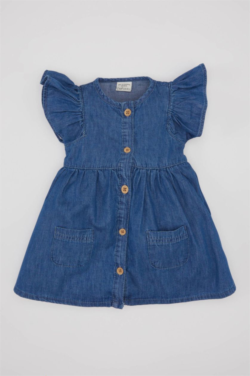 BABY GIRL Blue Baby Girl Short Sleeve Denim Dress