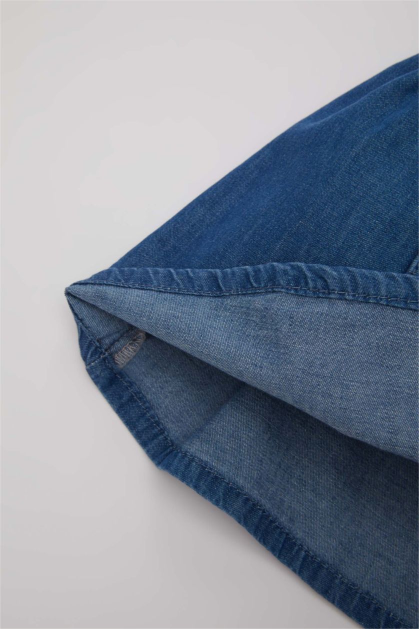 BABY GIRL Blue Baby Girl Short Sleeve Denim Dress