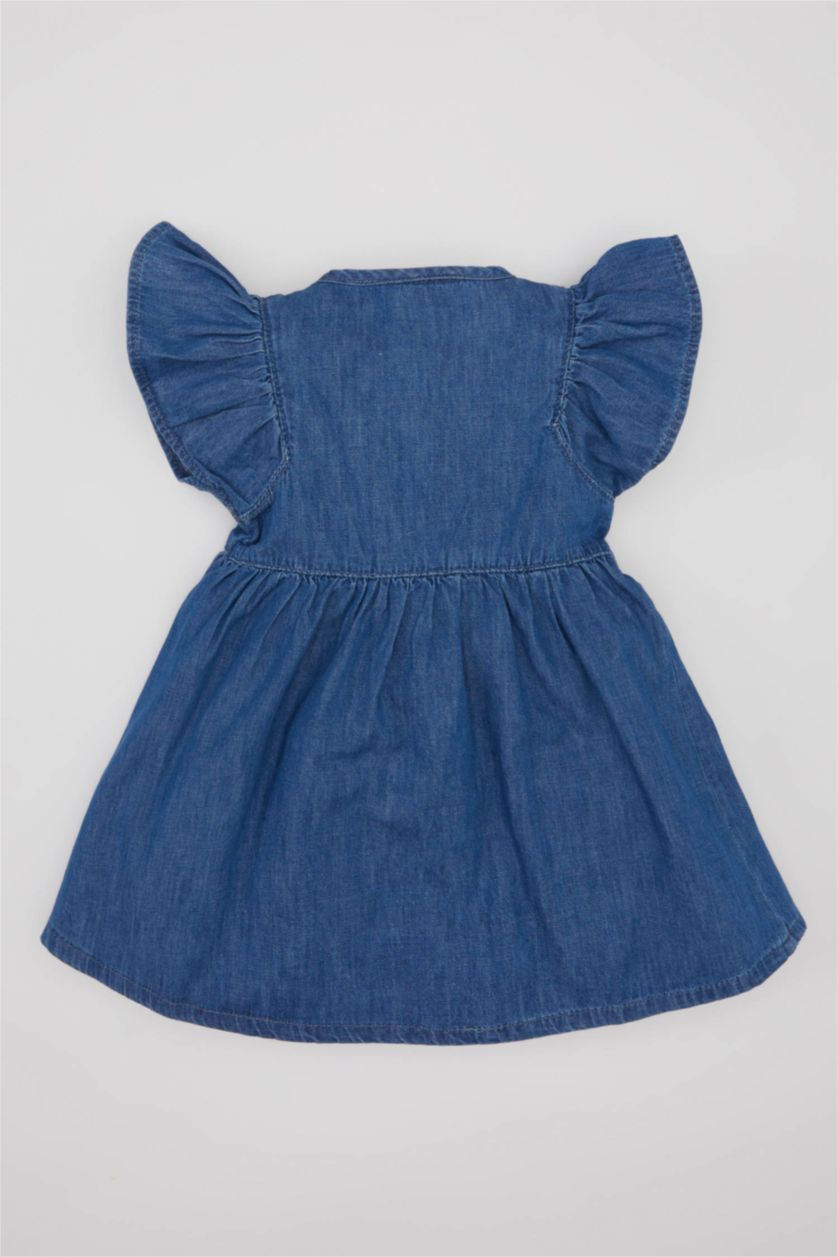 BABY GIRL Blue Baby Girl Short Sleeve Denim Dress