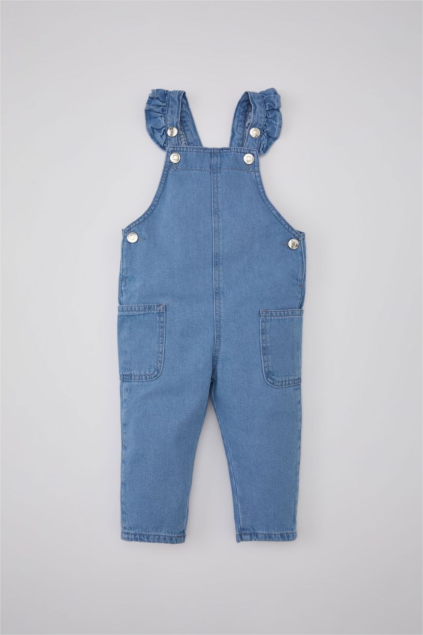 BABY GIRL Light Blue Denim Regular Fit Jumpsuit