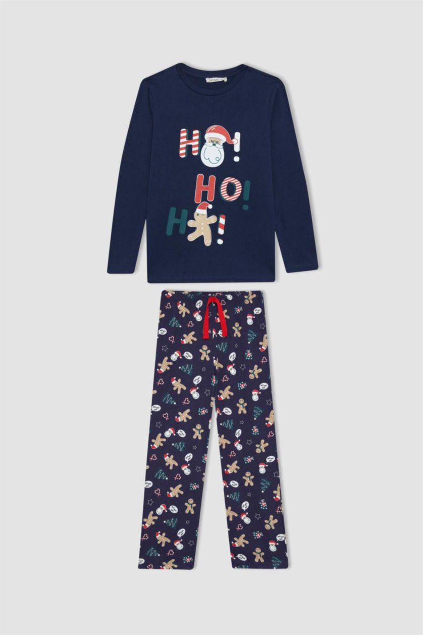GIRLS & TEENS NAVY Girl New Year Themed Cotton Mini Me 2 Piece Pajama Set