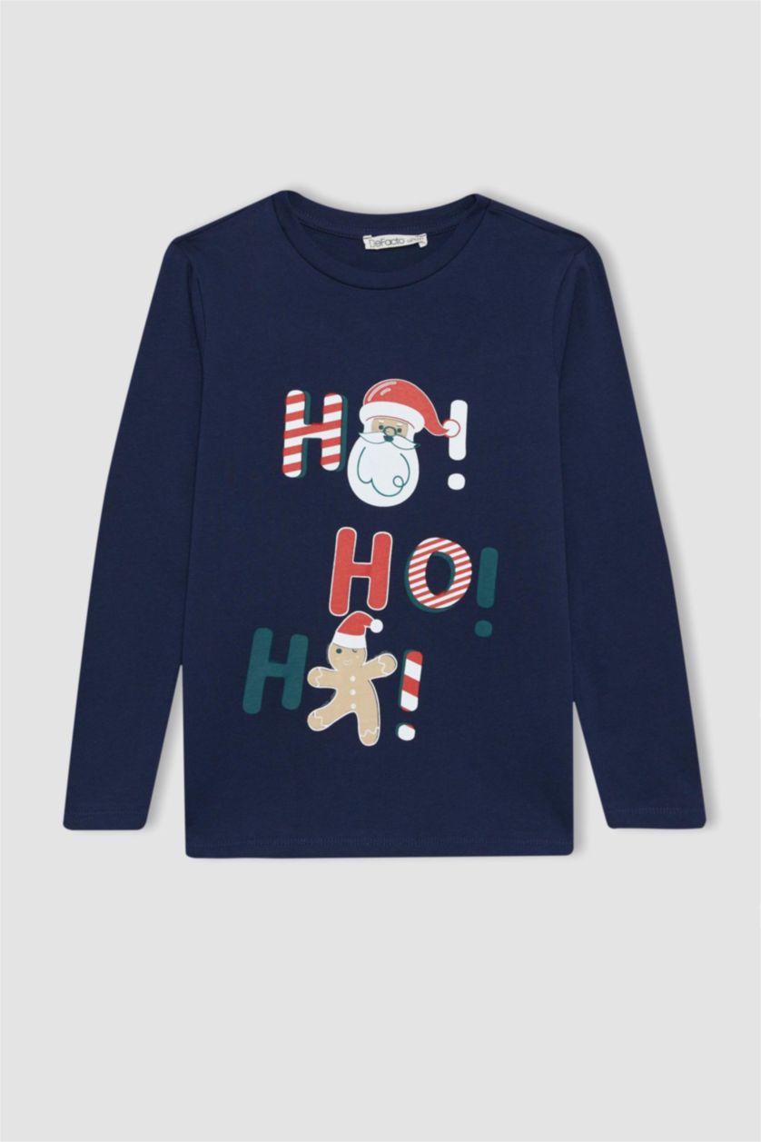 GIRLS & TEENS NAVY Girl New Year Themed Cotton Mini Me 2 Piece Pajama Set