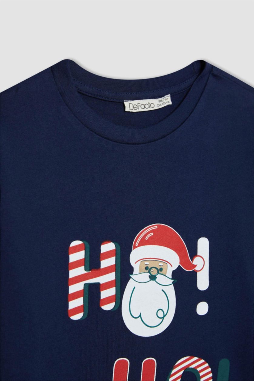 GIRLS & TEENS NAVY Girl New Year Themed Cotton Mini Me 2 Piece Pajama Set