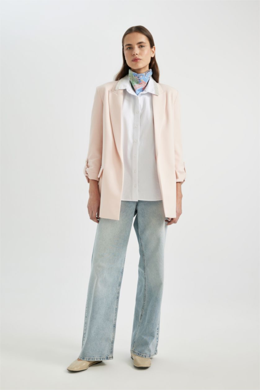 Kadın Açık Mavi 90's Wide Leg Yüksek Bel Geniş Bol Paça Uzun Jean Pantolon