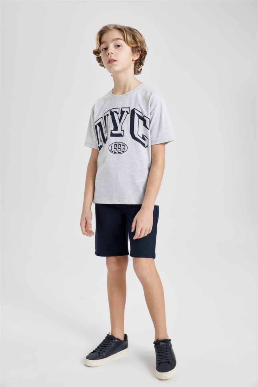 BOYS & TEENS Light Grey Melange طقم قصة عادية