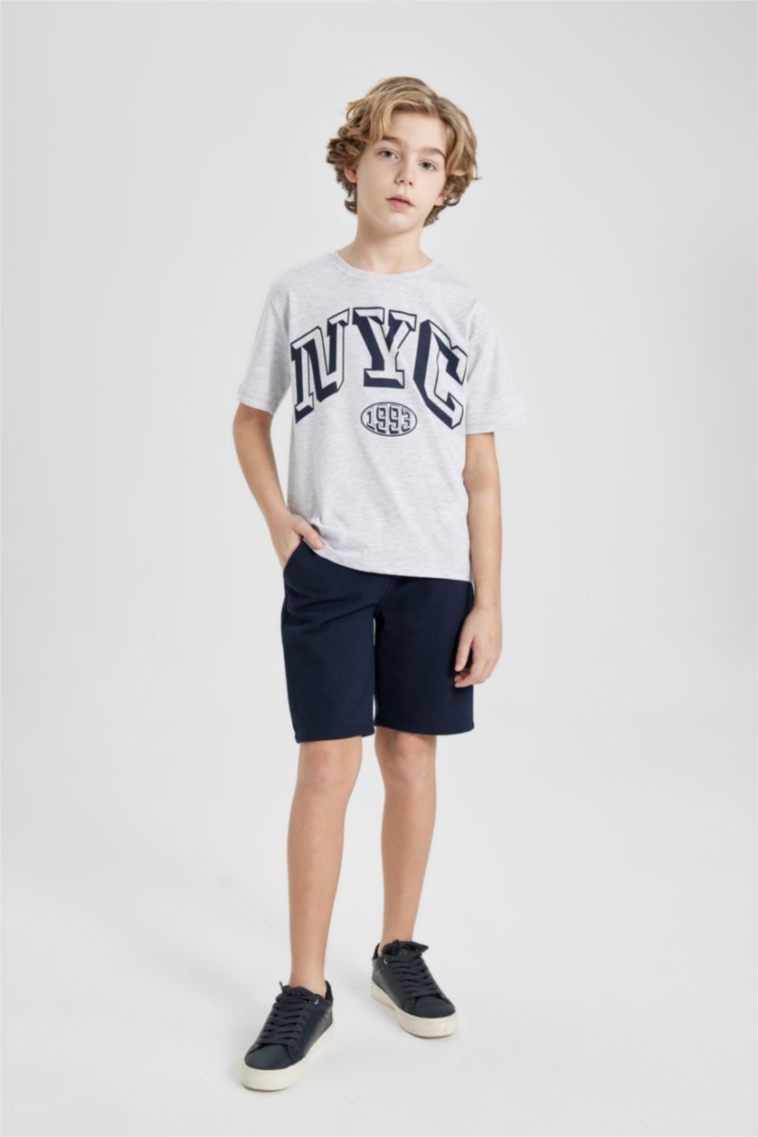 BOYS & TEENS Light Grey Melange طقم قصة عادية