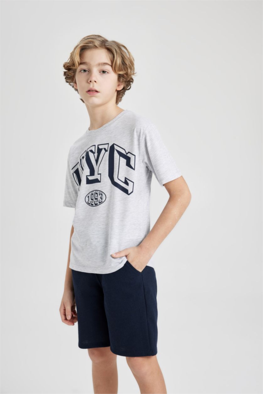 BOYS & TEENS Light Grey Melange طقم قصة عادية