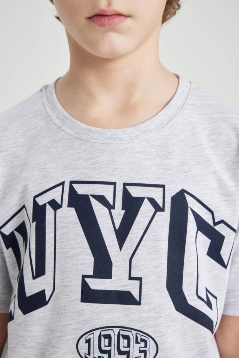 BOYS & TEENS Light Grey Melange طقم قصة عادية