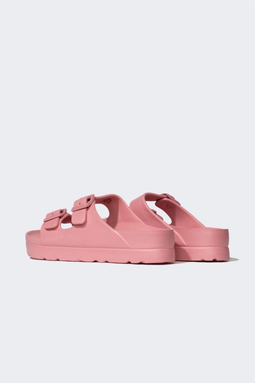 نساء وردي شبشب نسائي بكعب عالي بشريط مزدوج