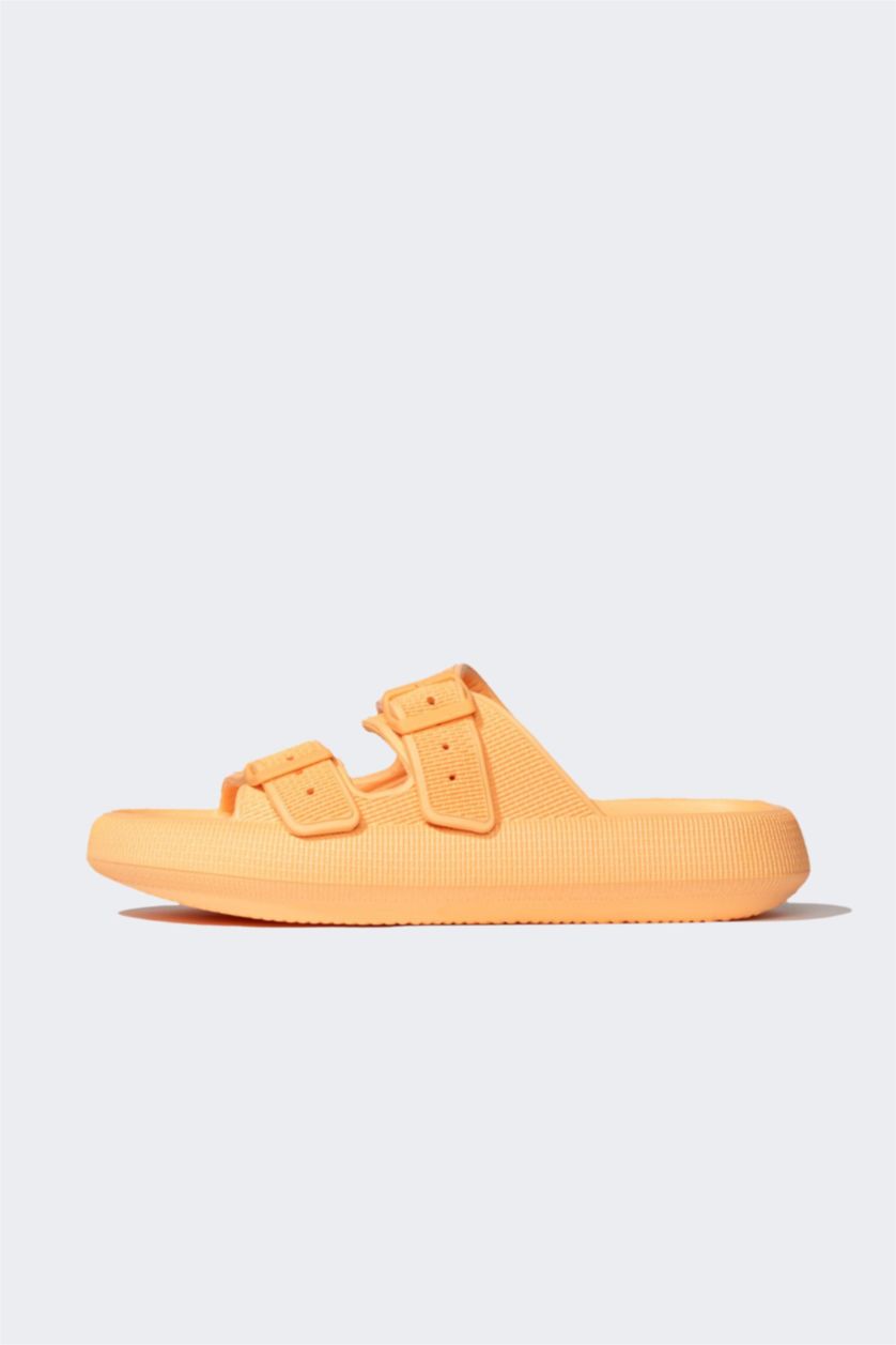 WOMAN Orange Woman High Sole Double Banded Eva Slippers