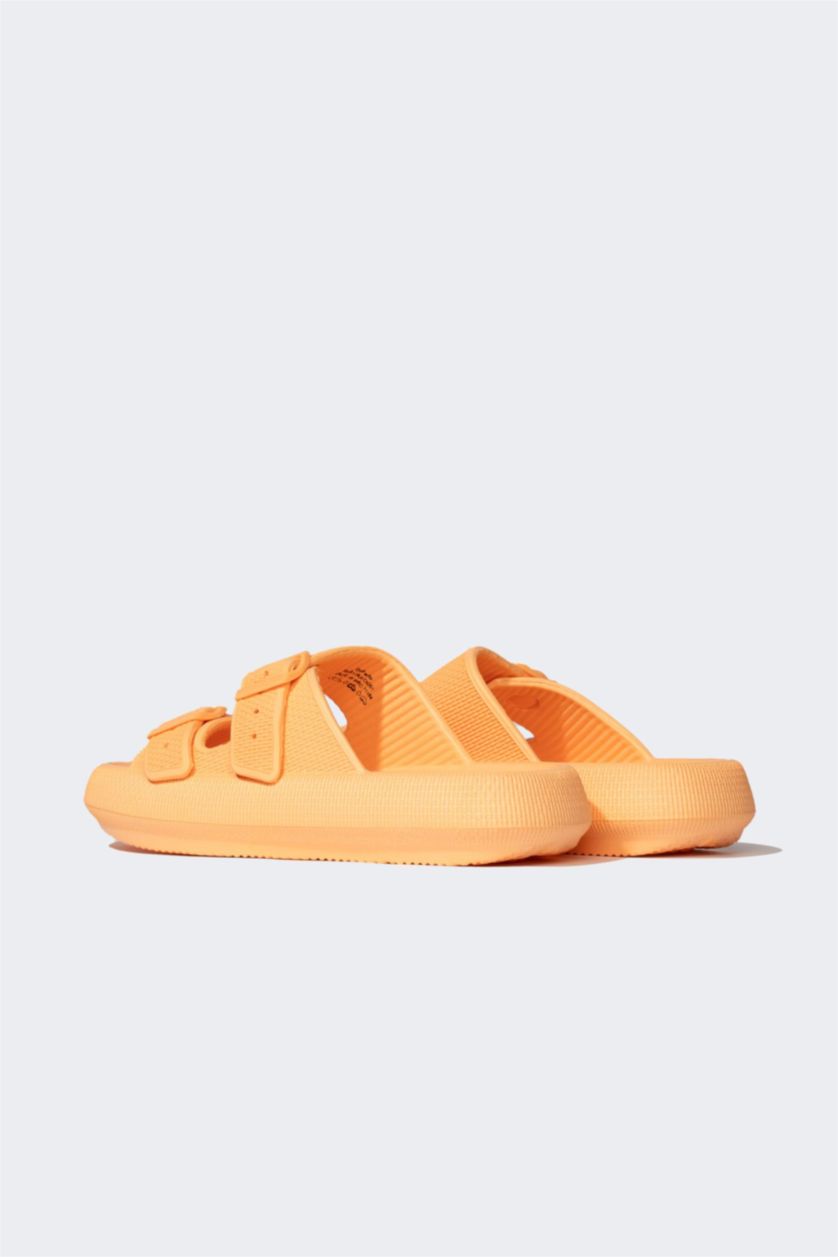 WOMAN Orange Woman High Sole Double Banded Eva Slippers