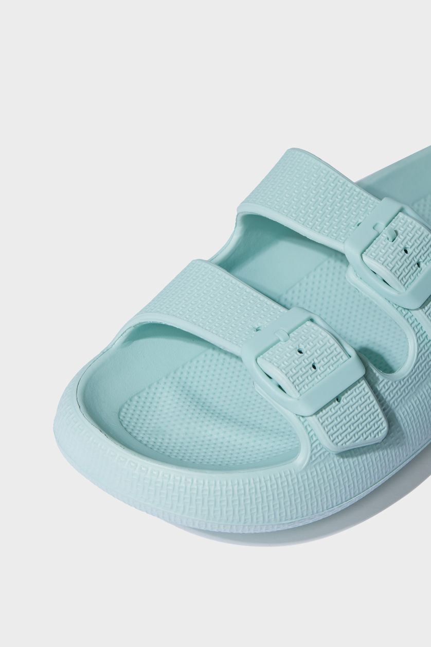 Woman Mint Melange Woman High Sole Double Banded Eva Slippers