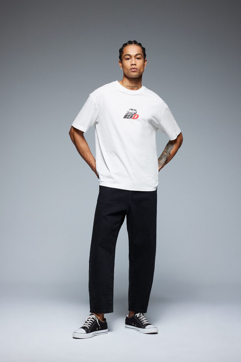 Erkek Siyah %100 Pamuk Relaxed Slouchy Fit Rahat Beli Lastikli Rahat Kesim Dar Paça Siyah Jean Pantolon