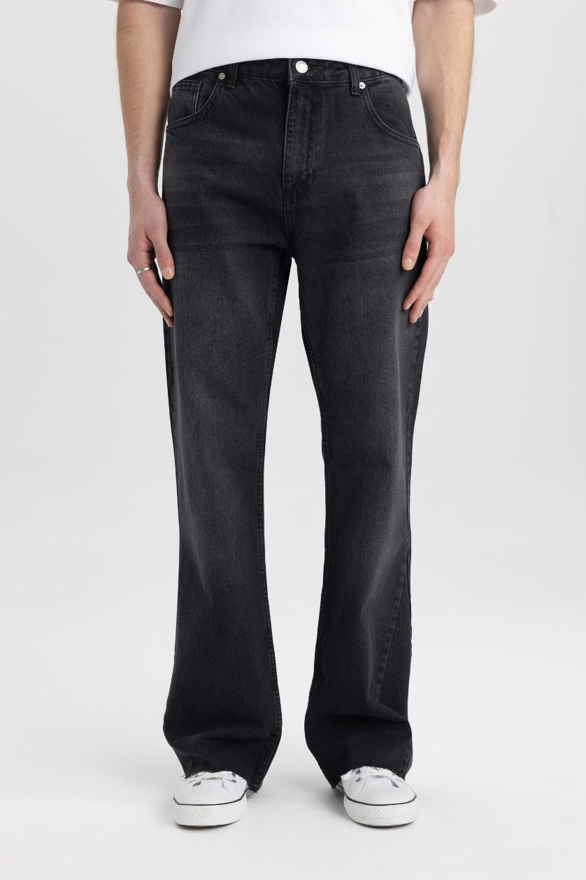 رجال أسود بنطرون جينز جارلس برجل واسع