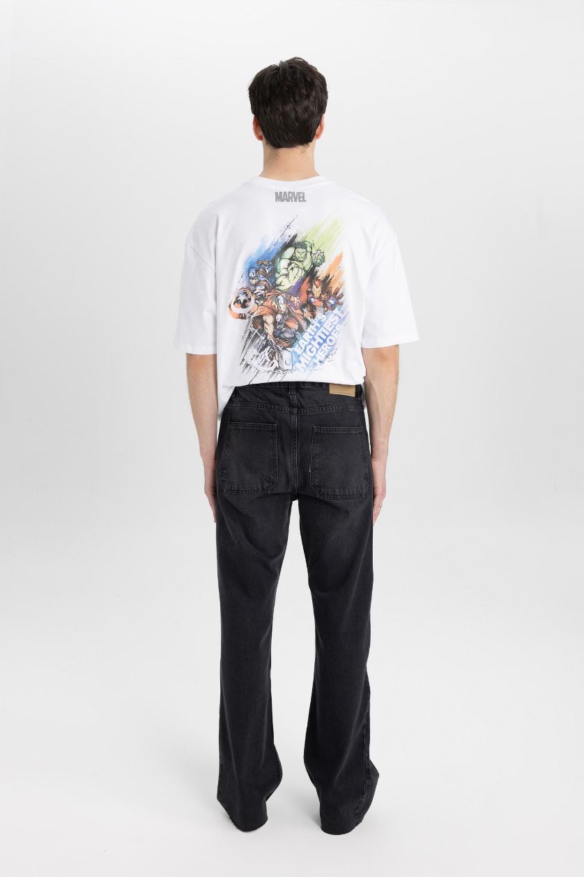 رجال أسود بنطرون جينز جارلس برجل واسع