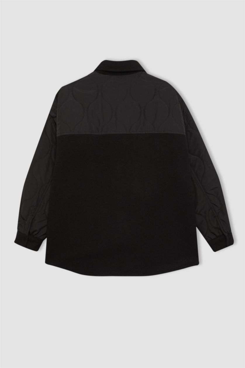 نساء أسود جاكيت بومبر كاجوال بجيب مزدوج