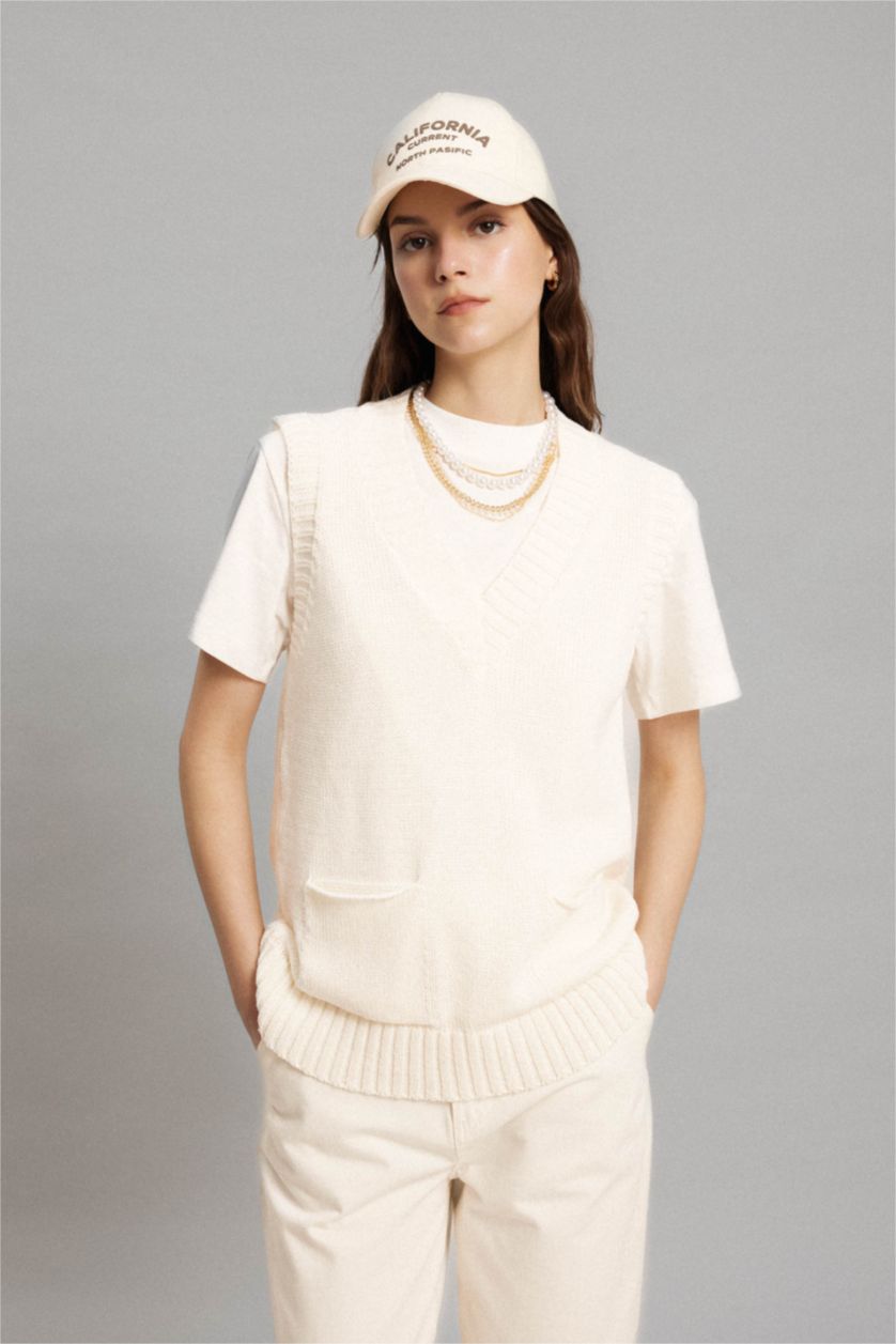 WOMAN Ecru Regular Fit Polo Collar