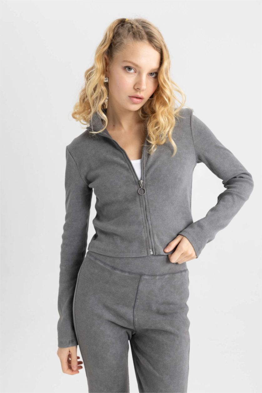 WOMAN Grey Slim Fit Camisole Cardigan