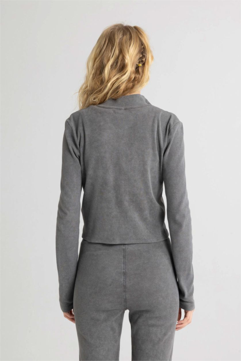 WOMAN Grey Slim Fit Camisole Cardigan