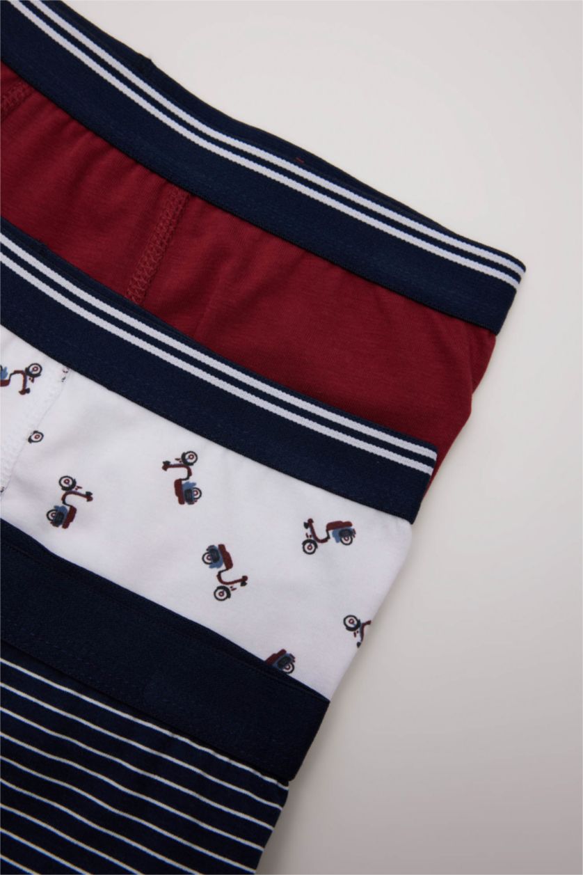 Erkek Çocuk - Genç Erkek Lacivert Desenli 3'lü Boxer Erkek Çocuk