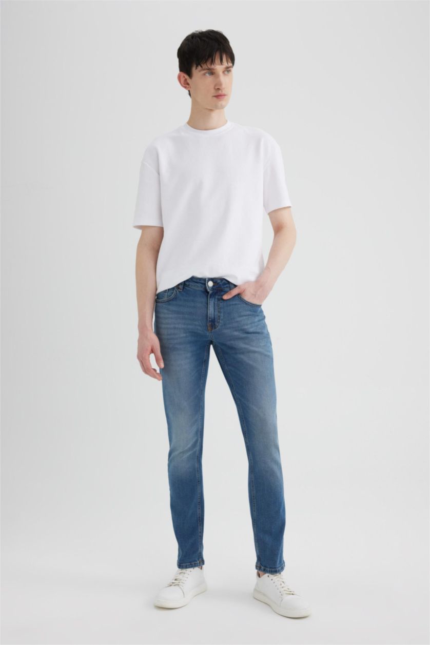 MAN Blue Pedro Slim Fit Trousers