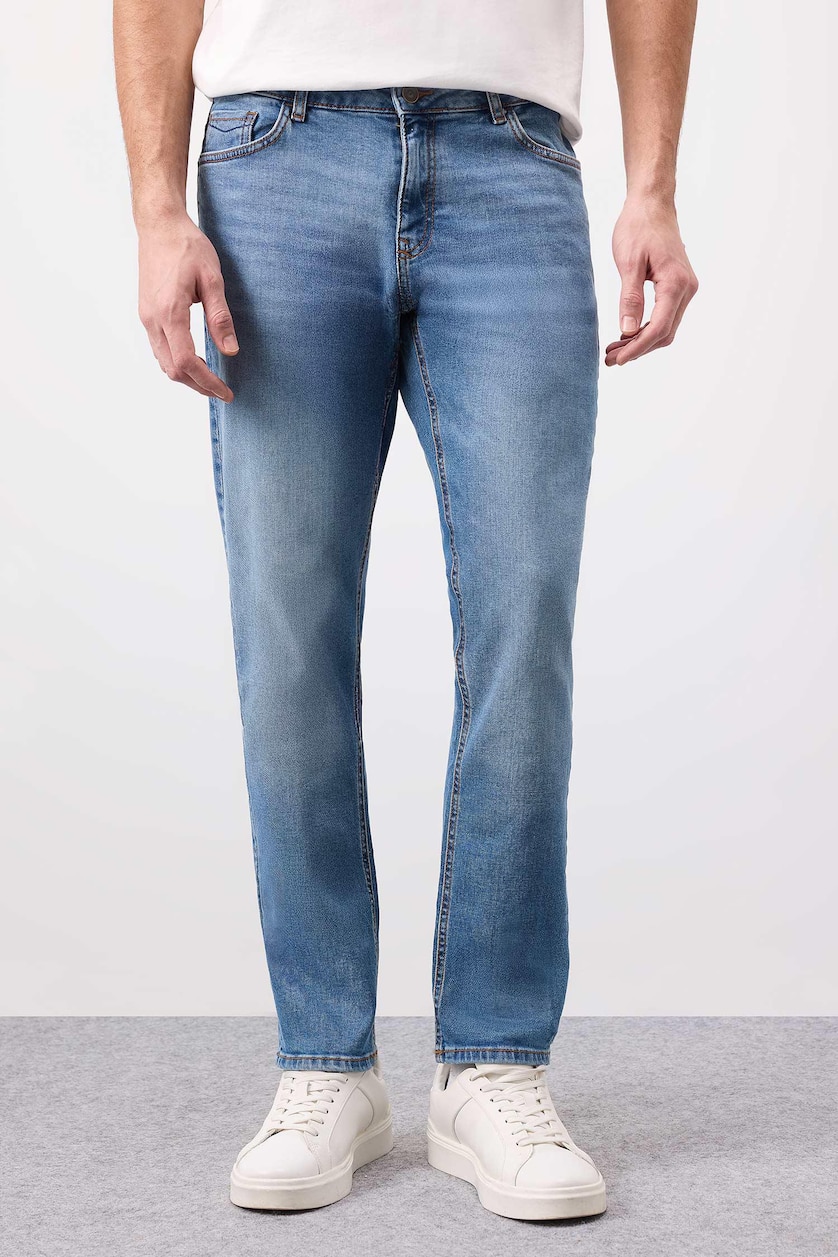 Erkek Mavi Pedro Slim Fit Jean Pantolon