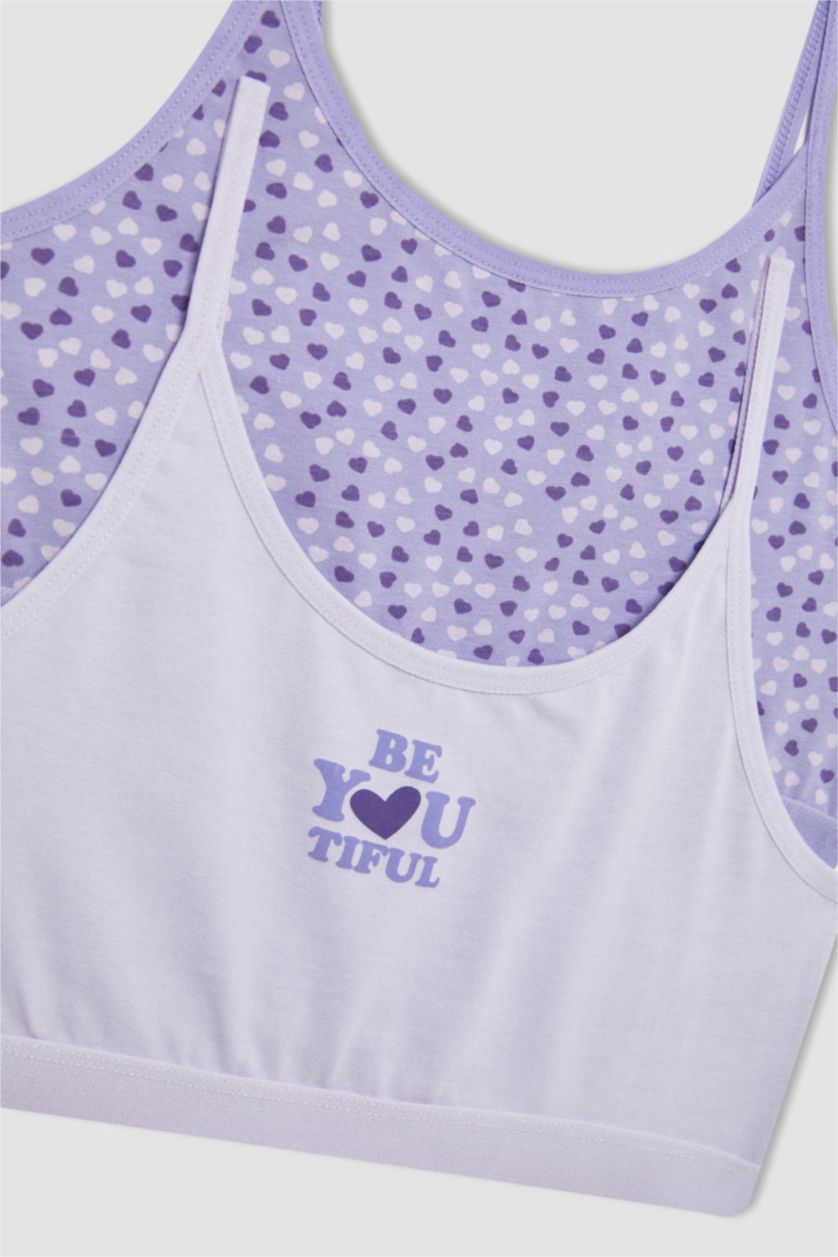 Kız Çocuk - Genç Kız Lila Desenli First 2'li Bra