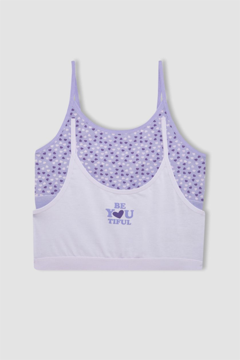 Kız Çocuk - Genç Kız Lila Desenli First 2'li Bra