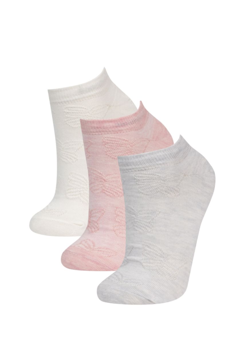 Kadın Karma Kadın 3'lü Pamuklu Patik Çorap