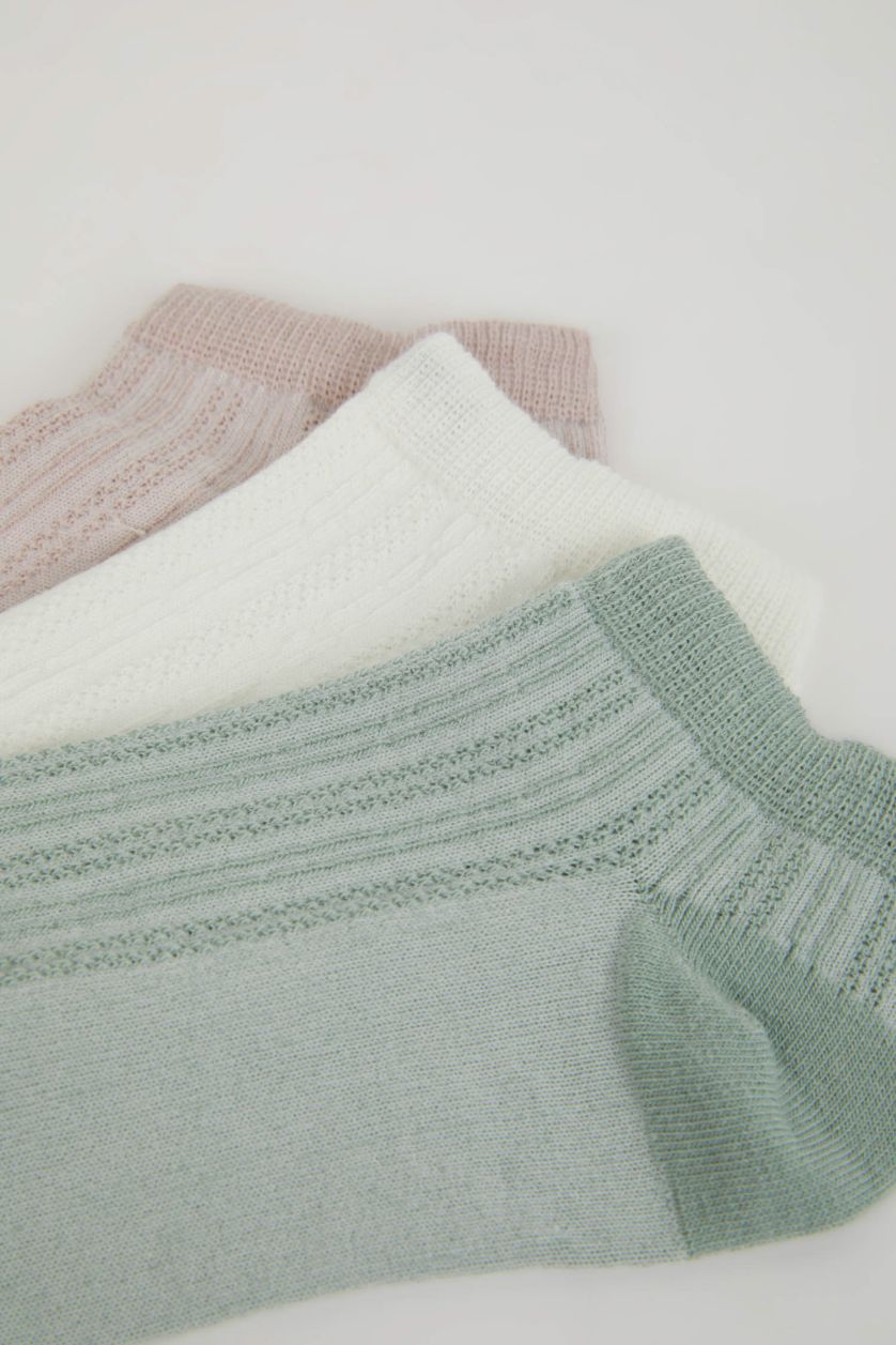 Kadın Karma Kadın 3'lü Pamuklu Patik Çorap