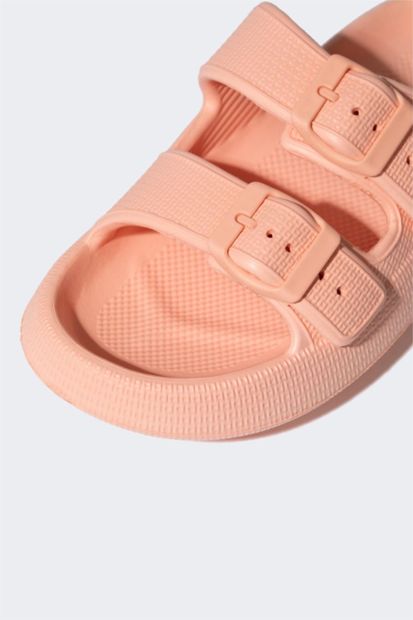 Girls & Teens Peach Girl High Sole Double Striped Eva Slippers