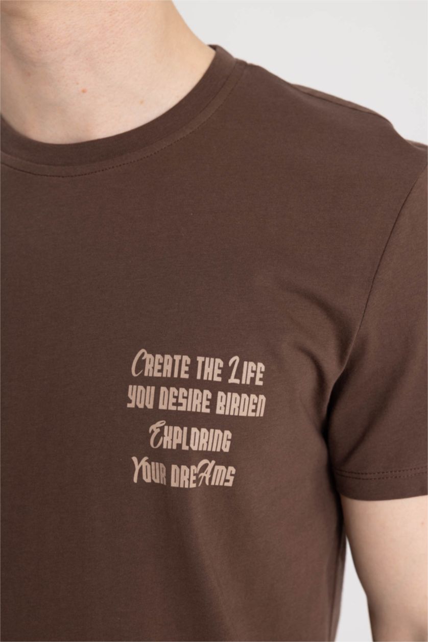 رجال بني تيشيرت نص ردن سليم فيت بياخة مستديرة