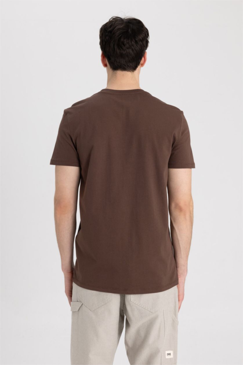 رجال بني تيشيرت نص ردن سليم فيت بياخة مستديرة