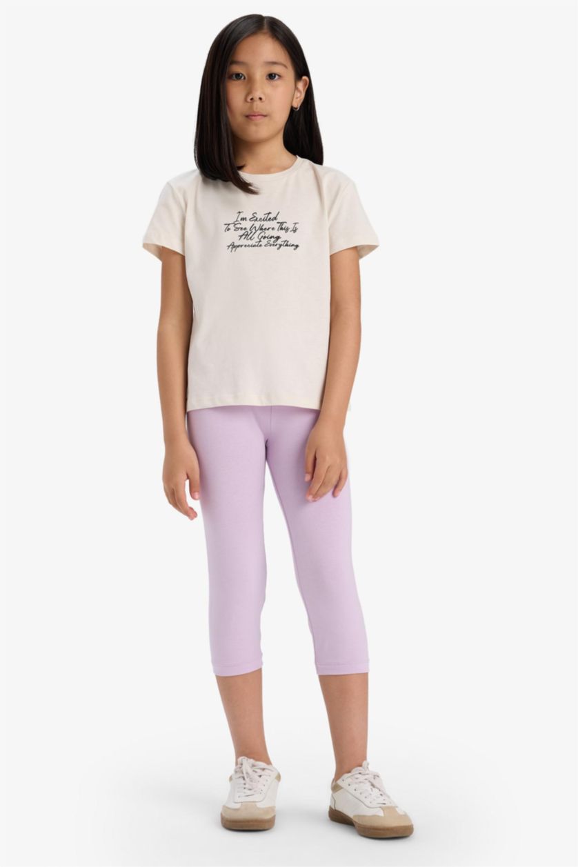Kız Çocuk - Genç Kız Lila Midi 2'li Tayt Kız Çocuk