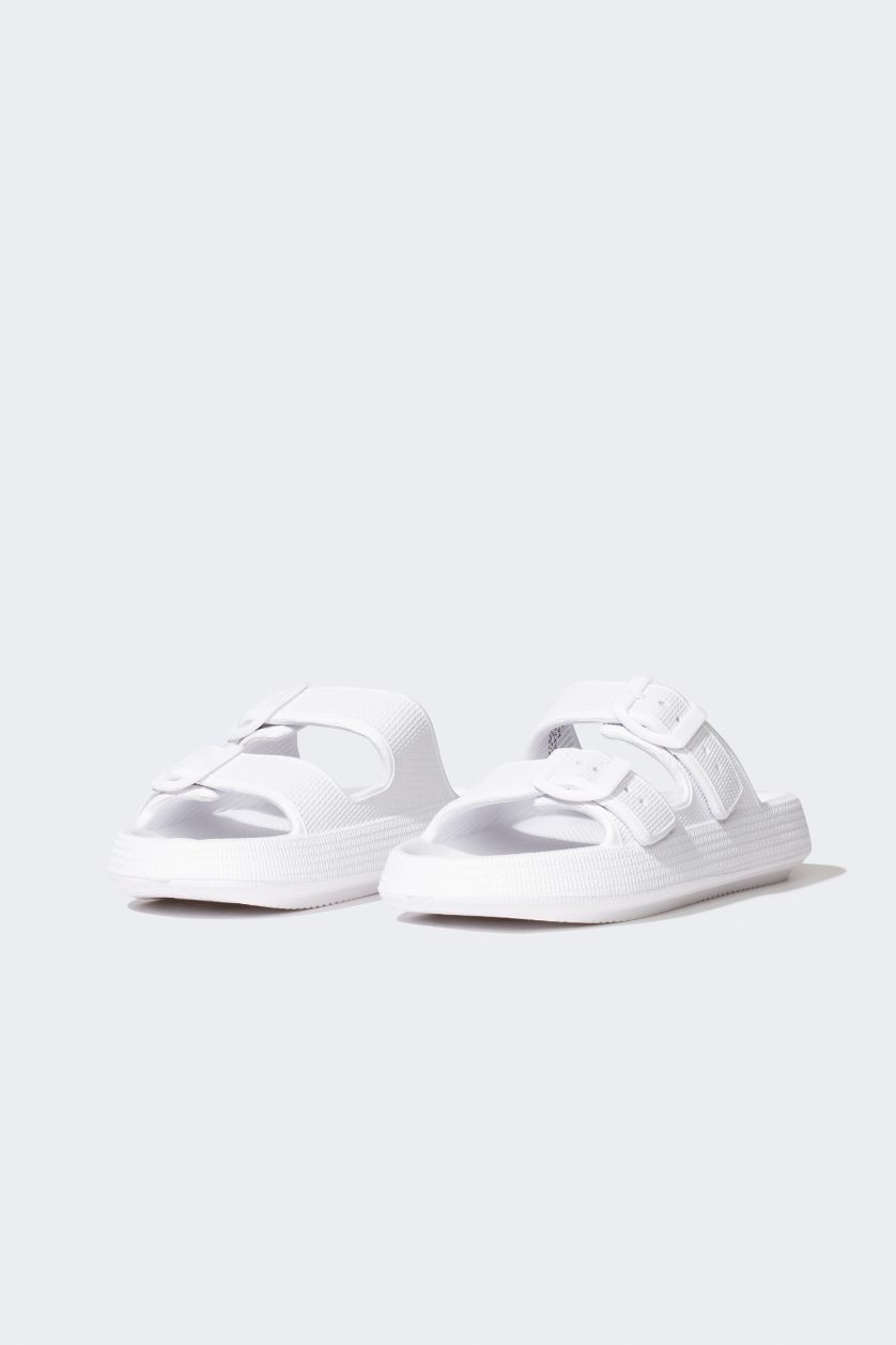 Erkek Çocuk - Genç Erkek Beyaz Erkek Çocuk Yüksek Taban Çift Bantlı Eva Terlik