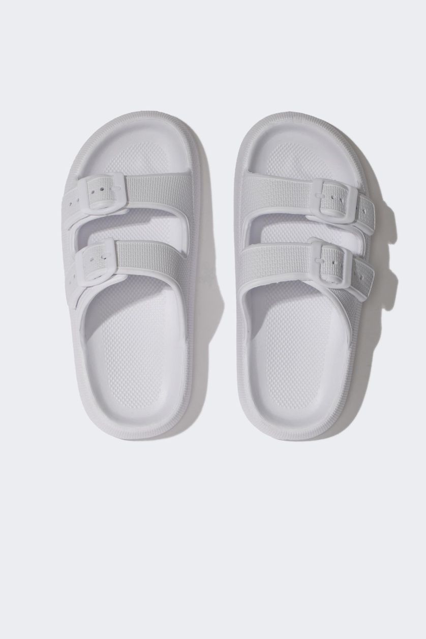 Erkek Çocuk - Genç Erkek Beyaz Erkek Çocuk Yüksek Taban Çift Bantlı Eva Terlik