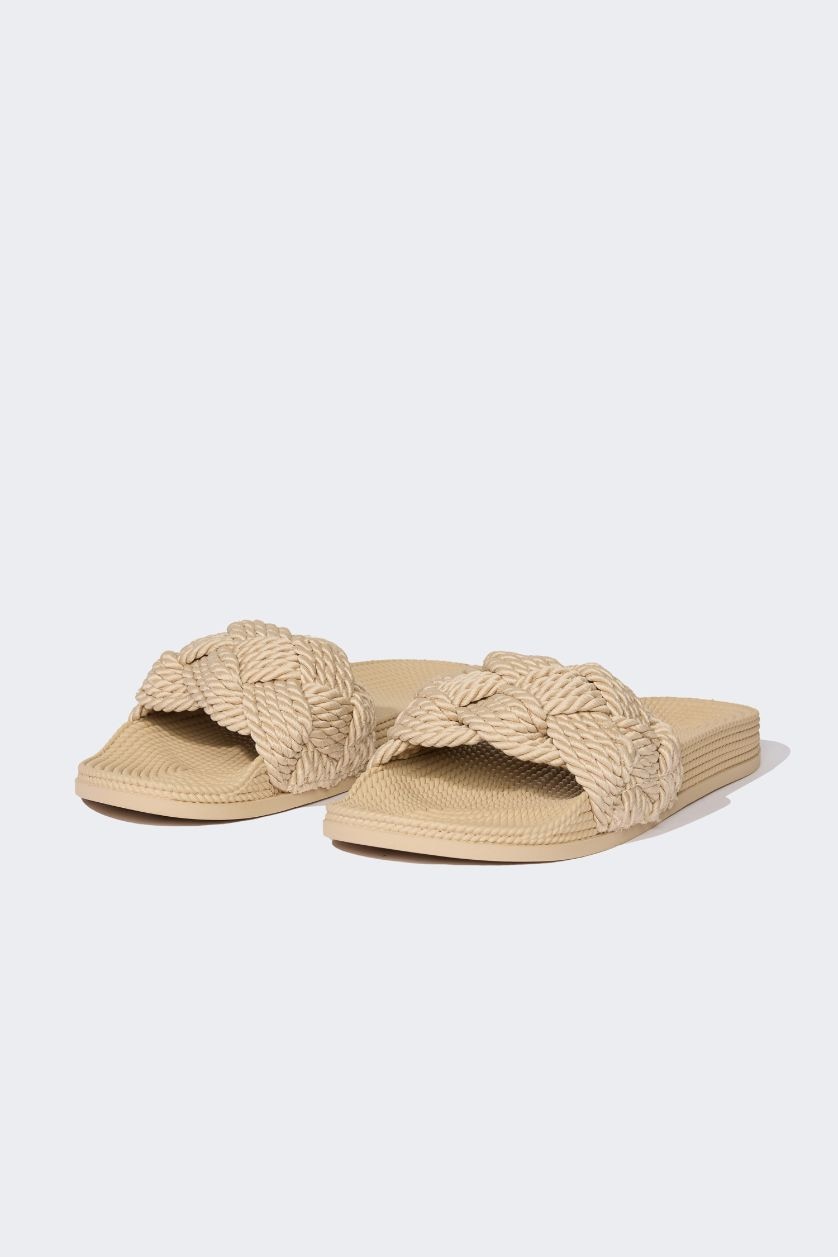FEMME Beige Sandales à bande unique pour femme
