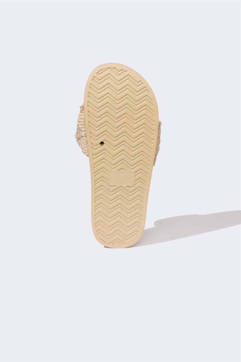 FEMME Beige Sandales à bande unique pour femme