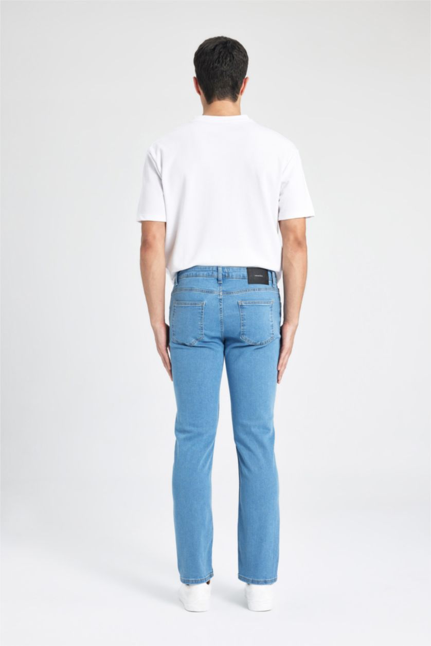Erkek Açık Mavi Sergio Regular Fit Normal Bel Boru Paça Jean Pantolon
