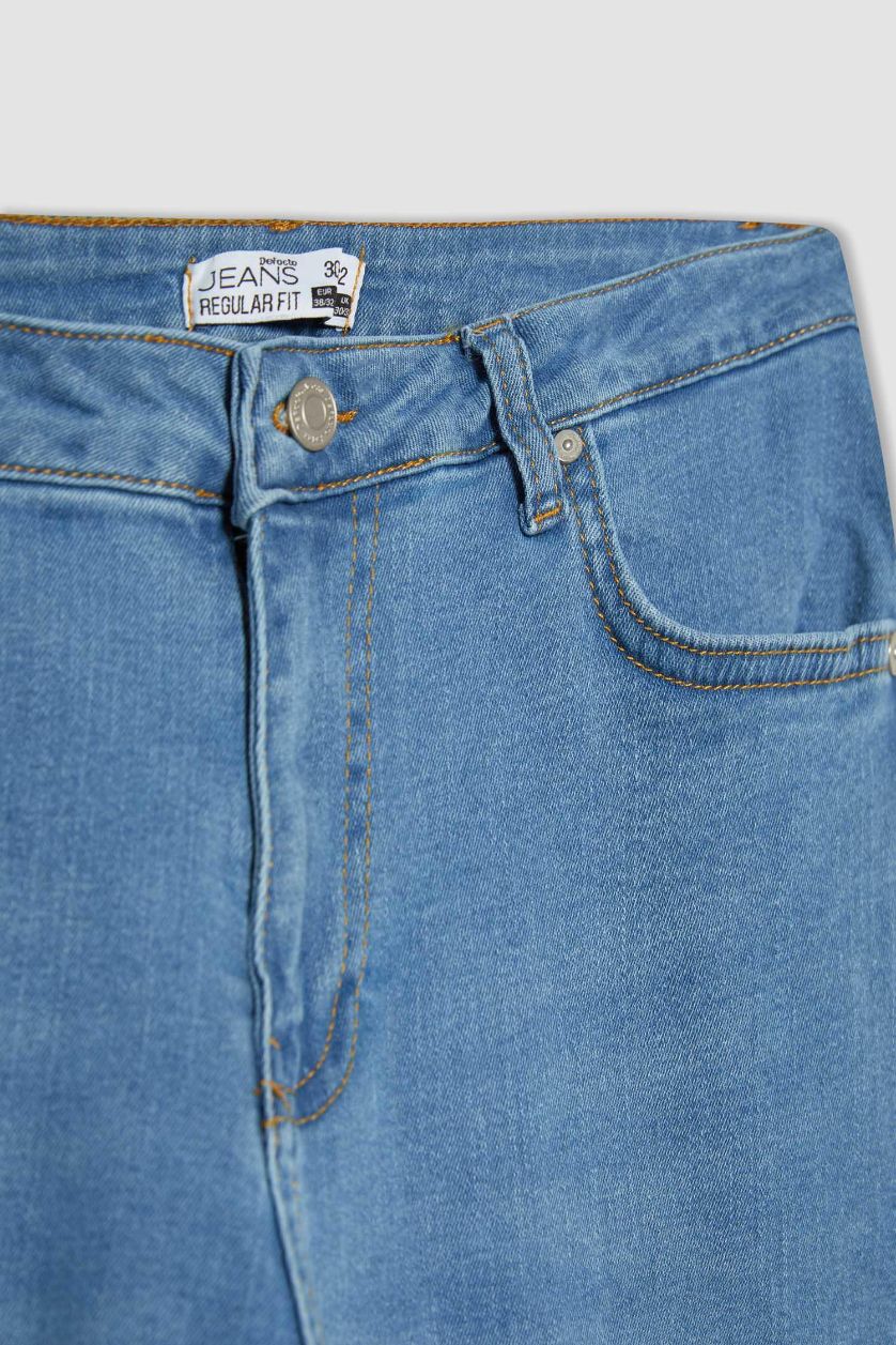 Erkek Açık Mavi Sergio Regular Fit Normal Bel Boru Paça Jean Pantolon