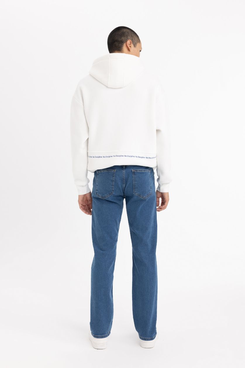 رجال أزرق بنطرون جينز سيرجيو قصة عادية بخصر عادي