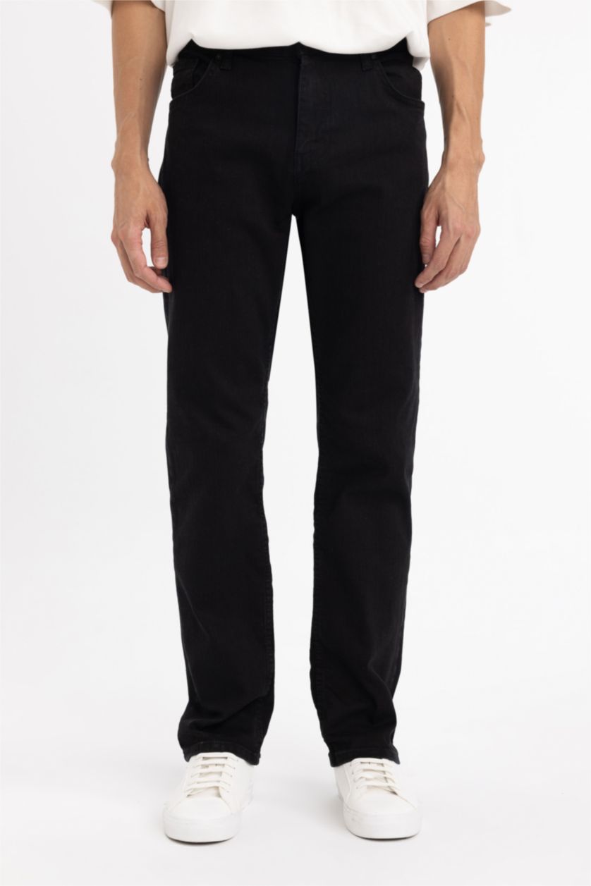 رجال أسود بنطرون جينز سيرجيو قصة عادية بخصر عادي