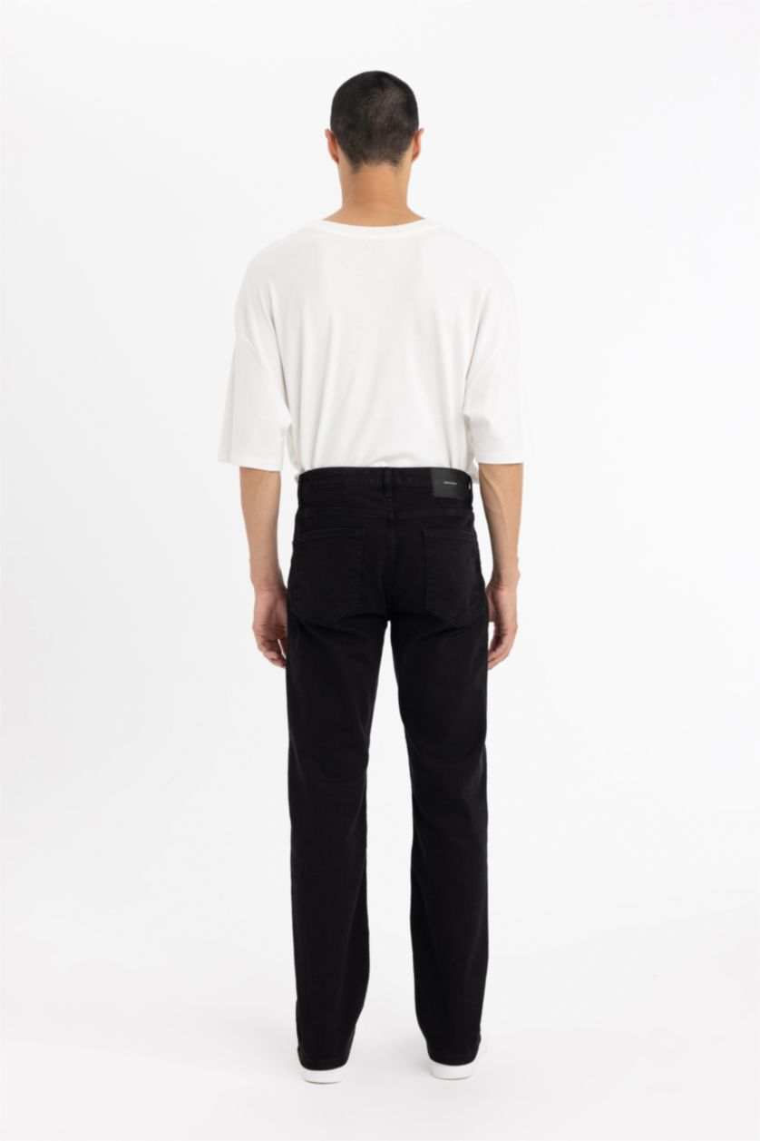 رجال أسود بنطرون جينز سيرجيو قصة عادية بخصر عادي