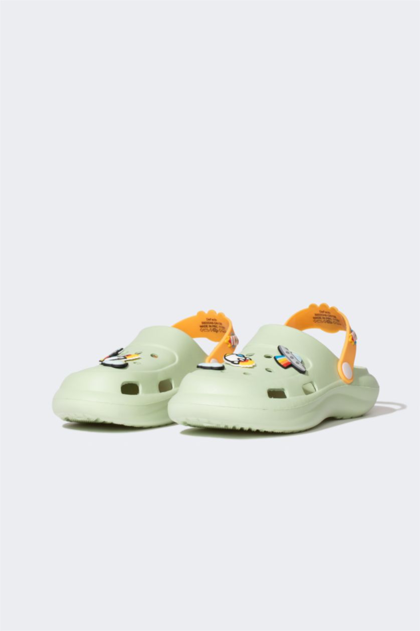 Boys & Teens Light Green Boy Single Strap High Sole Slippers