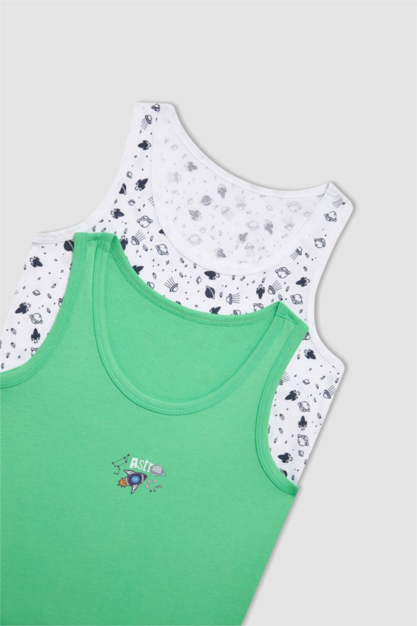 BOYS & TEENS Green Boy 2 piece Regular Fit Tank Top