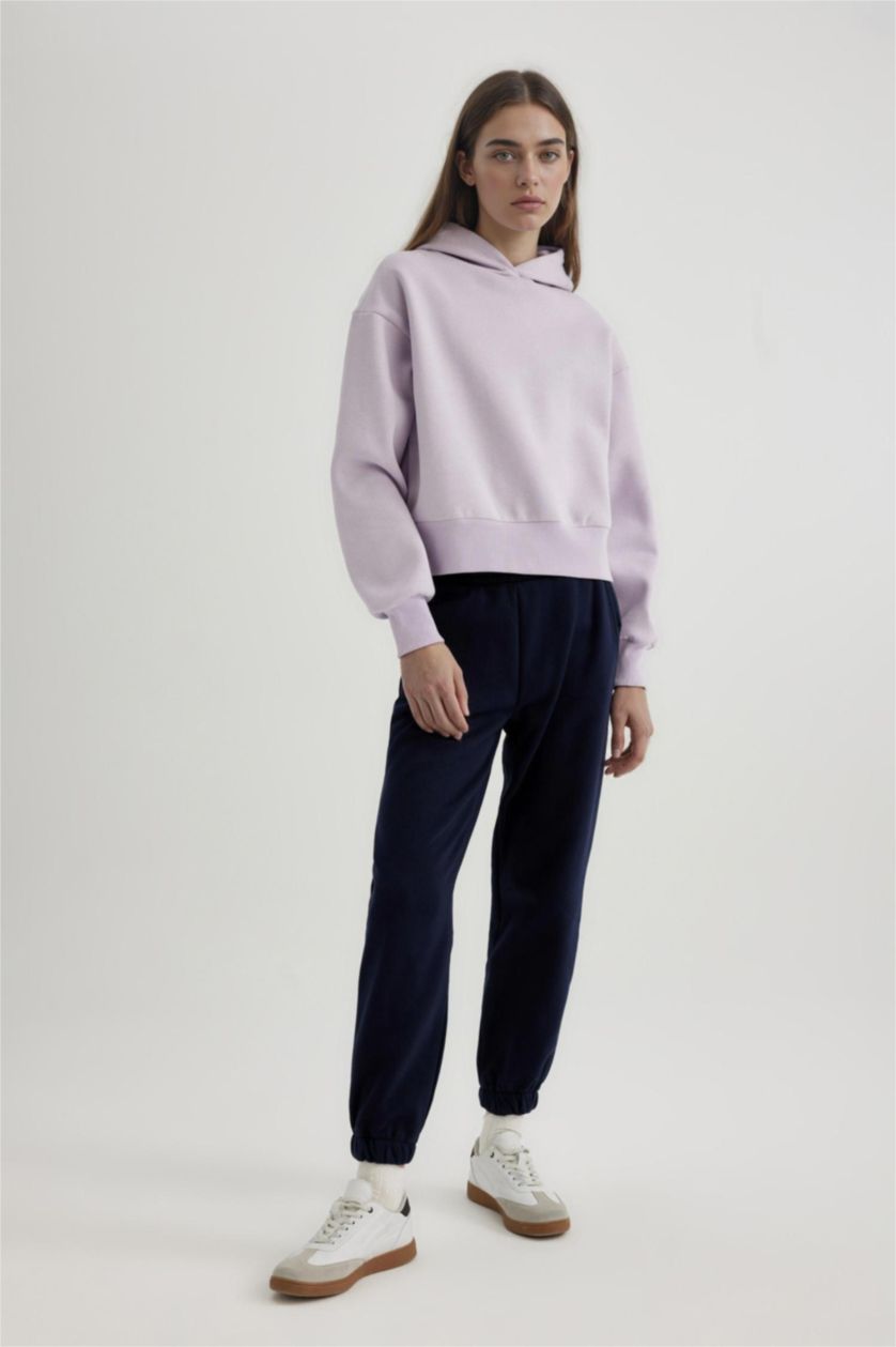 WOMAN Light Lilac Boxy Fit Thick Sweatshirt Fabric Sweatshirt
