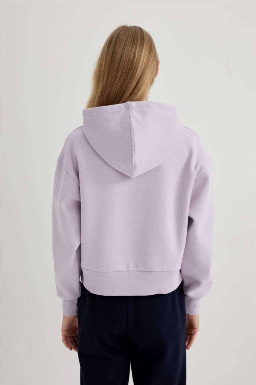 WOMAN Light Lilac Boxy Fit Thick Sweatshirt Fabric Sweatshirt
