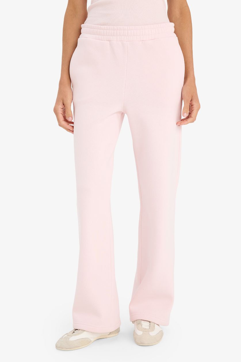 WOMAN Light Pink Straight Fit Basic High Waist Sweatpants